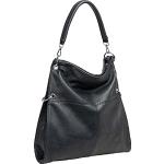 Dunkelblaue CASPAR TS561 Damenschultertaschen & Damenshoulderbags aus Kunstleder mit Handyfach 
