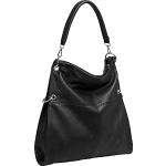 Schwarze CASPAR TS561 Damenschultertaschen & Damenshoulderbags aus Kunstleder mit Handyfach 