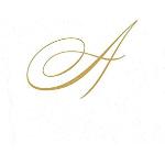 Caspari 2900CG.A White Pearl & Gold Paper Linen Boxed Cocktail Napkins in Letter A - Pack of 30