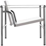 Cassina LC1 Sessel, Farbe: Cuoio bianco, Gestell: Chrom