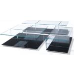 Schwarze Cassina Quadratische Dreisatztische lackiert aus Glas Breite 100-150cm, Höhe 100-150cm, Tiefe 0-50cm 3-teilig 