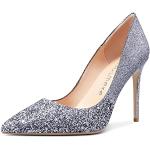 Silbergraue Sexy Pfennigabsatz Sky Heels in Normalweite für Damen Größe 39,5 mit Absatzhöhe über 9cm 