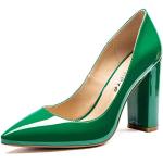 Grüne Lack-Optik Sexy Spitze High Heels & Stiletto-Pumps in Normalweite aus Lackleder für Damen Größe 41,5 mit Absatzhöhe über 9cm 
