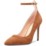 Braune Sexy High Heels & Stiletto-Pumps aus Veloursleder für Damen Größe 43 für den für den Sommer 