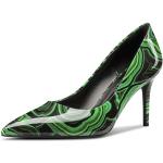 Grüne Sexy Spitze High Heels & Stiletto-Pumps ohne Verschluss für Damen Größe 35 für den für den Sommer 