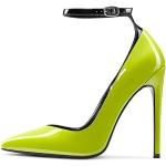 Grüne Lack-Optik Sexy High Heels & Stiletto-Pumps in Normalweite aus Leder für Damen Größe 39,5 mit Absatzhöhe über 9cm 