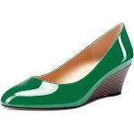 Grüne Lack-Optik Sexy Runde High Heels & Stiletto-Pumps in Normalweite aus Lackleder für Damen Größe 38 mit Absatzhöhe 5cm bis 7cm 