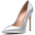 Silberne Sexy High Heels & Stiletto-Pumps aus PU für Damen Größe 45 zur Hochzeit 