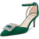 Grüne Sexy Spitze High Heels & Stiletto-Pumps mit Riemchen für Damen Größe 38 für den für den Sommer 