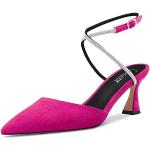 Magentafarbene Sexy Spitze High Heels & Stiletto-Pumps aus Veloursleder für Damen Größe 45 für den für den Sommer 