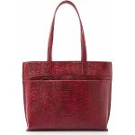 Rote Castelijn & Beerens Lederhandtaschen mit Reißverschluss aus Rindsleder mit RFID-Schutz für Damen 