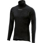 Schwarze Langärmelige Langarm-Unterhemden aus Polyester für Herren Größe L für den für den Winter 