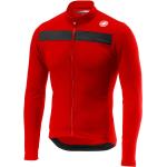 Rote Atmungsaktive Langärmelige Castelli Stehkragen Herrenfahrradbekleidung Übergröße zum Radfahren für den Winter 