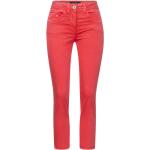 Rote Unifarbene Casual CECIL Slim Fit Jeans mit Reißverschluss aus Baumwolle für Damen Größe L Weite 30 