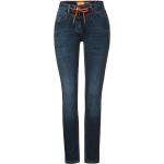 Blaue Casual CECIL Slim Fit Jeans mit Reißverschluss aus Baumwolle für Damen Weite 31, Länge 30 