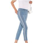 Blaue Casual Casual Looks Ankle-Jeans mit Galonstreifen mit Reißverschluss aus Denim für Damen Größe XL Petite 