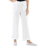 Weiße Unifarbene Casual Looks Freizeithosen mit Reißverschluss aus Baumwolle für Damen Größe XL Petite 