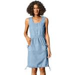 Blaue Unifarbene Ärmellose Mini Rundhals-Ausschnitt Minikleider & kurze Kleider mit Reißverschluss aus Baumwolle für Damen Größe XXL 