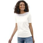 Beige Unifarbene Casual Kurzärmelige Casual Looks U-Boot-Ausschnitt T-Shirts aus Baumwolle für Damen Größe XXL 1-teilig 