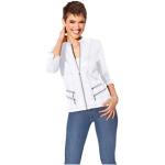 Weiße Casual Casual Looks Stehkragen Shirtjacken mit Reißverschluss aus Jersey für Damen Größe XXL 