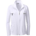 Weiße Unifarbene Casual Casual Looks Stehkragen Sommerjacken mit Reißverschluss aus Baumwolle für Damen Größe XXL 