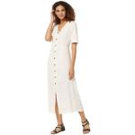 Casual Kurzärmelige Casual Looks V-Ausschnitt Sommerkleider mit Knopf aus Leinen für Damen Größe XL Petite für den für den Sommer 