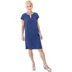 Royalblaue Unifarbene Casual Kurzärmelige Casual Looks Mini Rundhals-Ausschnitt Minikleider & kurze Kleider aus Viskose für Damen Größe XXL für den für den Sommer 