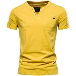 Helllilane Unifarbene Pin Up Langärmelige V-Ausschnitt T-Shirts aus Spitze für Herren Größe XL für den für den Sommer 