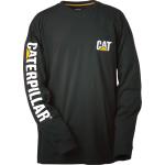 Schwarze Langärmelige CATerpillar Katzen-Shirts mit Katzenmotiv für Herren Größe L 