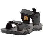 Reduzierte Schwarze CATerpillar Outdoor-Sandalen mit Klettverschluss aus Leder für Herren Größe 40 für den für den Sommer 