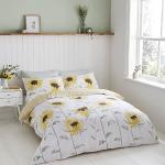 Reduzierte Gelbe Catherine Lansfield Bettwäsche Sets & Bettwäsche Garnituren mit Blumenmotiv aus Baumwolle maschinenwaschbar 200x200 
