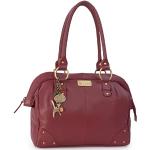 Catwalk Collection Handbags - Damen Leder Schultertasche - Handtasche Groß - Arbeitstasche für Notizbuch A4 - DOCTOR BAG - Rot