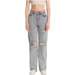 Catwalk, Hoch taillierte Jeans mit geripptem Muster - D83618 Gray, Damen, Größe: W32
