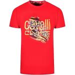 Rote Animal-Print Roberto Cavalli Class T-Shirts mit Leopard-Motiv aus Baumwolle für Herren Größe XXL 