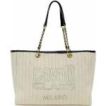 Beige Roberto Cavalli Class Canvas Shopper aus Canvas für Damen 