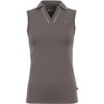 Braune Sportliche Cavallo V-Ausschnitt Damenpoloshirts & Damenpolohemden mit Glitzer Größe S 