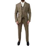 Braune Elegante Hochzeitsanzüge aus Tweed für Herren 3-teilig 