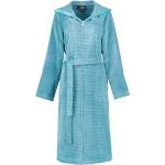 Blaue Bademäntel mit Kapuze mit Reißverschluss mit Kapuze für Damen Größe M 