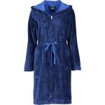Mitternachtsblaue Mini Bademäntel kurz mit Reißverschluss aus Baumwolle mit Kapuze für Damen Größe XS 