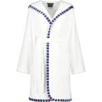 Weiße CAWÖ Mini Bademäntel kurz aus Baumwolle mit Kapuze für Damen Größe M 