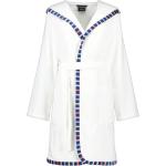 Weiße CAWÖ Mini Bademäntel kurz aus Baumwolle mit Kapuze für Damen Größe XS 