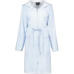 Blaue CAWÖ Mini Bademäntel kurz mit Reißverschluss aus Baumwolle mit Kapuze für Damen Größe XS 