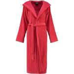 Reduzierte Rote Unifarbene Langärmelige CAWÖ Bademäntel mit Kapuze aus Baumwolle mit Kapuze für Damen Größe S 