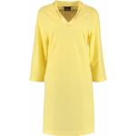 Gelbe Unifarbene V-Ausschnitt Sommerkleider aus Baumwolle für Damen Größe S - versandkostenfrei 
