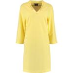 Gelbe Unifarbene Elegante CAWÖ V-Ausschnitt Damenbademäntel & Damensaunamäntel aus Baumwolle Größe XL für den für den Sommer 