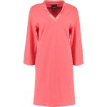 Korallenrote Unifarbene Elegante CAWÖ V-Ausschnitt Damenbademäntel & Damensaunamäntel aus Baumwolle Größe XS für den für den Sommer 