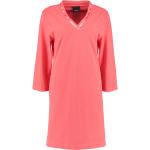 Korallenrote Unifarbene Elegante CAWÖ V-Ausschnitt Tunika-Blusen aus Baumwolle für Damen Größe XS für den für den Sommer 