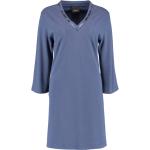 Mitternachtsblaue Elegante CAWÖ V-Ausschnitt Tunika-Blusen aus Baumwolle für Damen Größe S für den für den Sommer 
