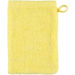 Gelbe Unifarbene CAWÖ Waschhandschuhe aus Baumwolle 16x22 