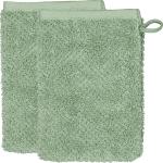 Grüne Unifarbene CAWÖ Waschhandschuhe aus Textil 16x22 